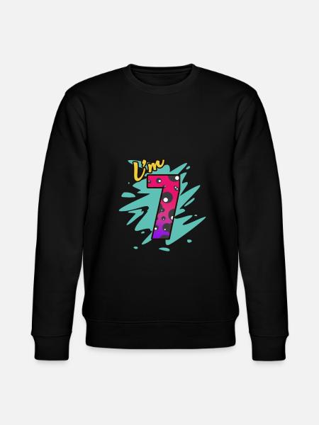 7th birthday - Stanley/Stella CHANGER Unisex Organic Sweatshirt - black