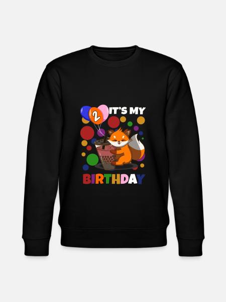 2nd Birthday Fox - Stanley/Stella CHANGER Unisex Organic Sweatshirt - black