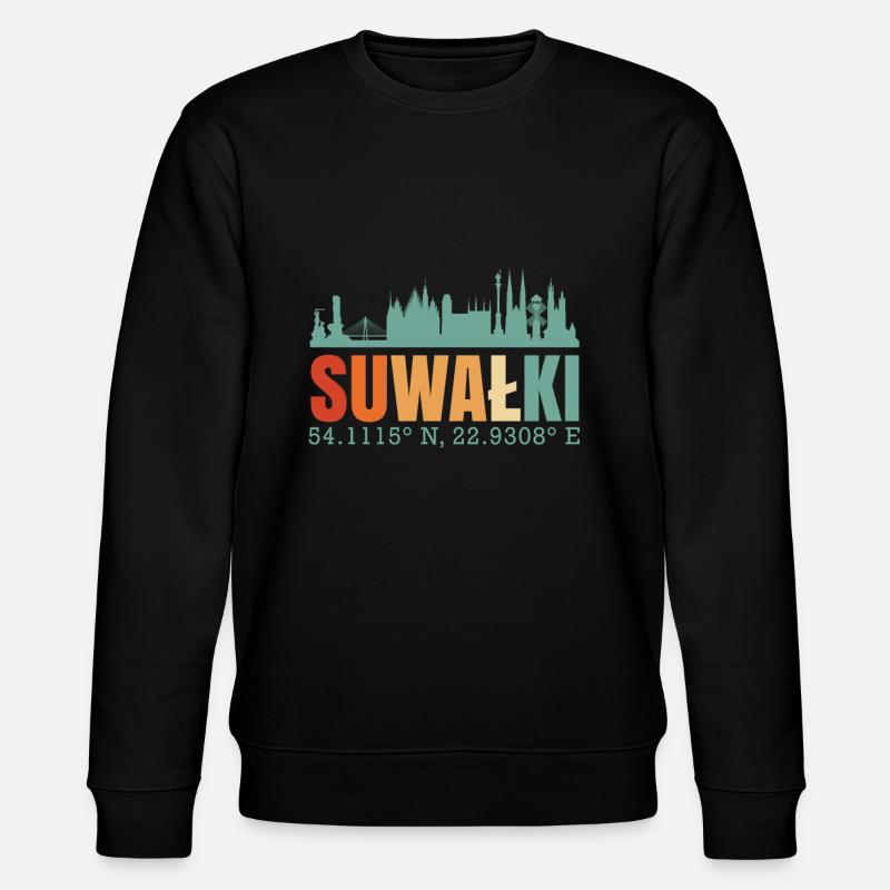 Poland Suwalki Skyline - Stanley/Stella CHANGER Unisex Organic Sweatshirt - black