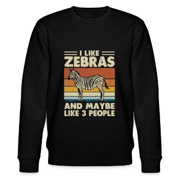 Zebra - Stanley/Stella Unisex Bio-Sweatshirt CHANGER  - Schwarz - Vorne - Nik (191cm) & Marisol (170cm)
