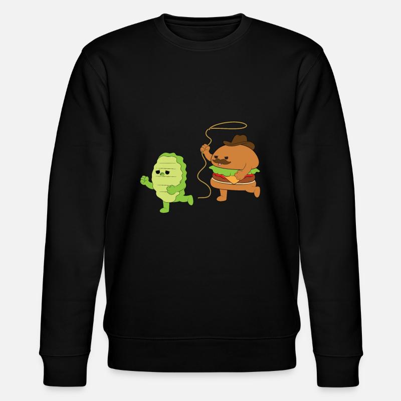 Burger Cowboy Salat - Stanley/Stella Unisex Bio-Sweatshirt CHANGER  - Schwarz