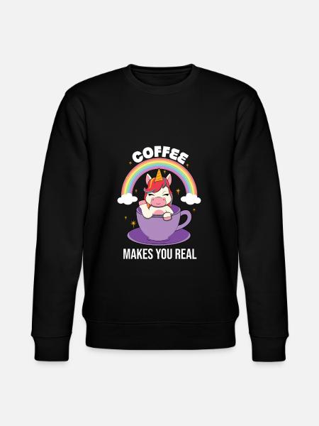 Coffee makes you real - Stanley/Stella CHANGER Unisex Organic Sweatshirt - black