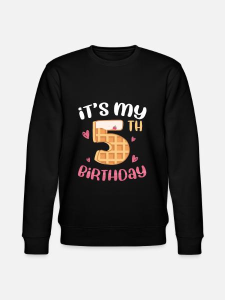 5th Birthday Waffle - Stanley/Stella CHANGER Unisex Organic Sweatshirt - black