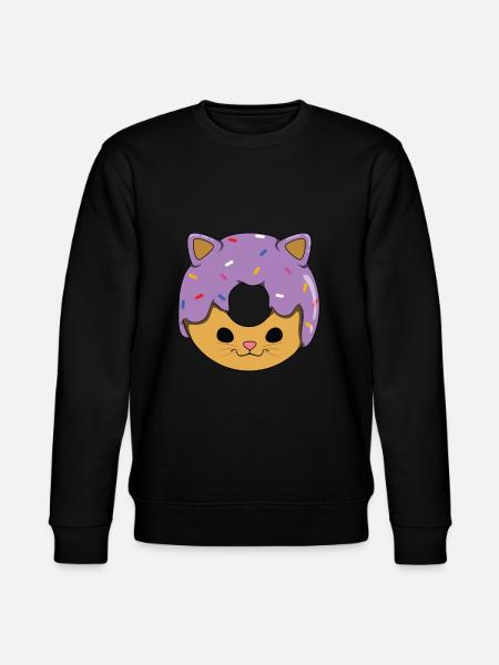 Katze Donut - Stanley/Stella Unisex Bio-Sweatshirt CHANGER  - Schwarz