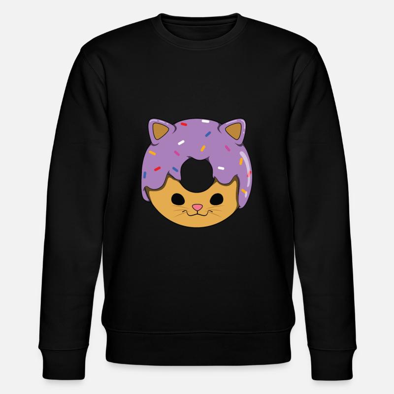Katze Donut - Stanley/Stella Unisex Bio-Sweatshirt CHANGER  - Schwarz