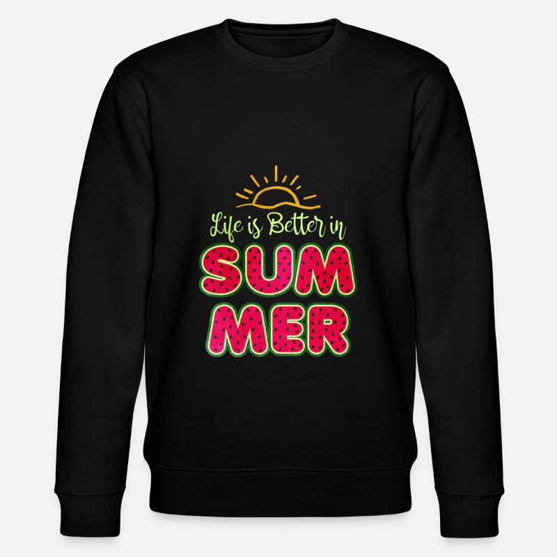 Wassermelone - Stanley/Stella Unisex Bio-Sweatshirt CHANGER - Schwarz