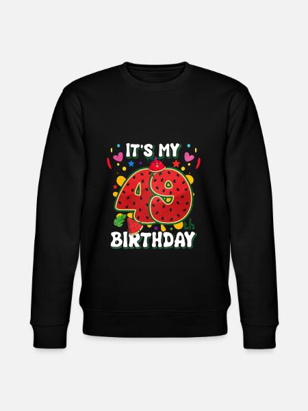 49th Birthday Watermelon - Stanley/Stella CHANGER Unisex Organic Sweatshirt - black