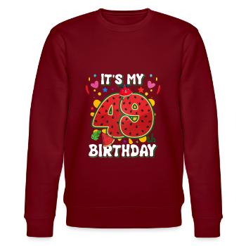 49. Geburtstag Wassermelone - Stanley/Stella Unisex Bio-Sweatshirt CHANGER  - Burgunderrot - Vorne - Nik (191cm) & Marisol (170cm)