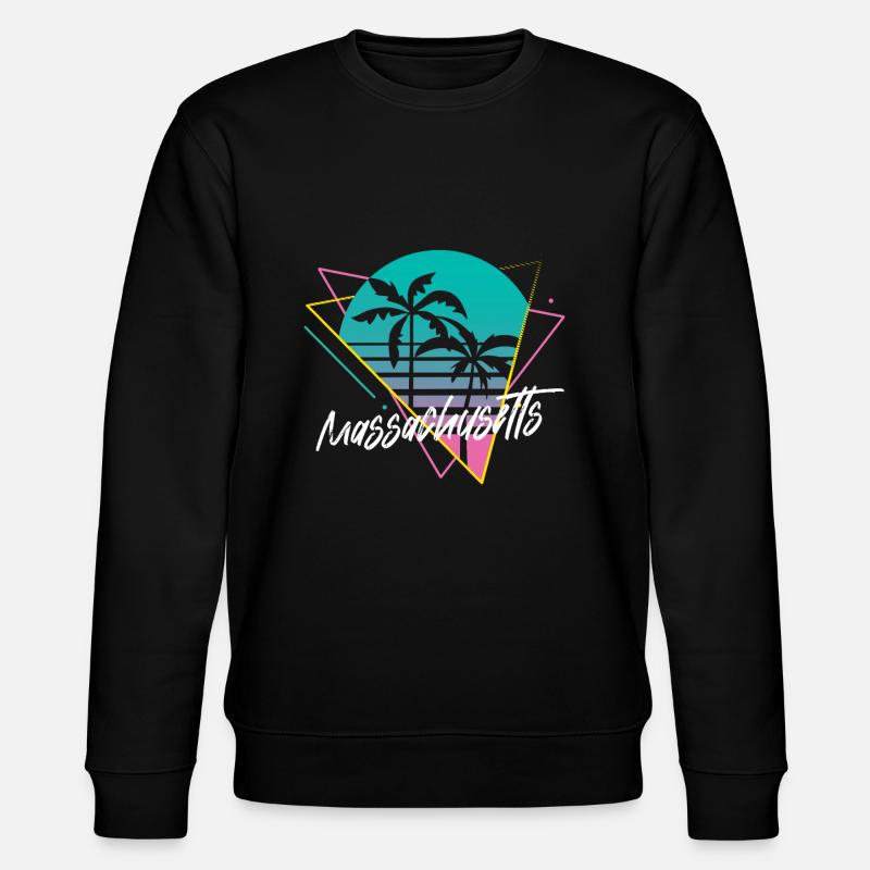 Massachusetts - Stanley/Stella CHANGER Unisex Organic Sweatshirt - black