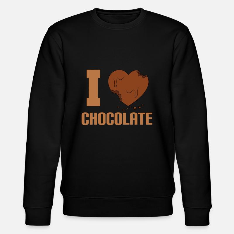 Ich liebe Schokolade - Stanley/Stella Unisex Bio-Sweatshirt CHANGER  - Schwarz