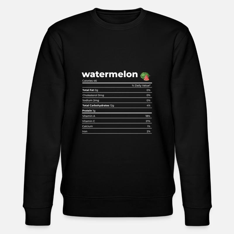 Nutritional Information Watermelon - Stanley/Stella CHANGER Unisex Organic Sweatshirt - black