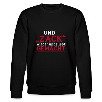 Und Zack Wieder Unbeliebt Gemacht - Stanley/Stella Unisex Bio-Sweatshirt CHANGER  - Schwarz - Vorne - Nik (191cm) & Marisol (170cm)