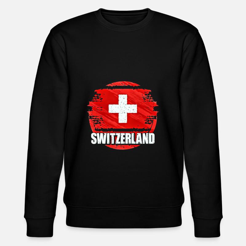 Schweiz - Stanley/Stella Unisex Bio-Sweatshirt CHANGER  - Schwarz