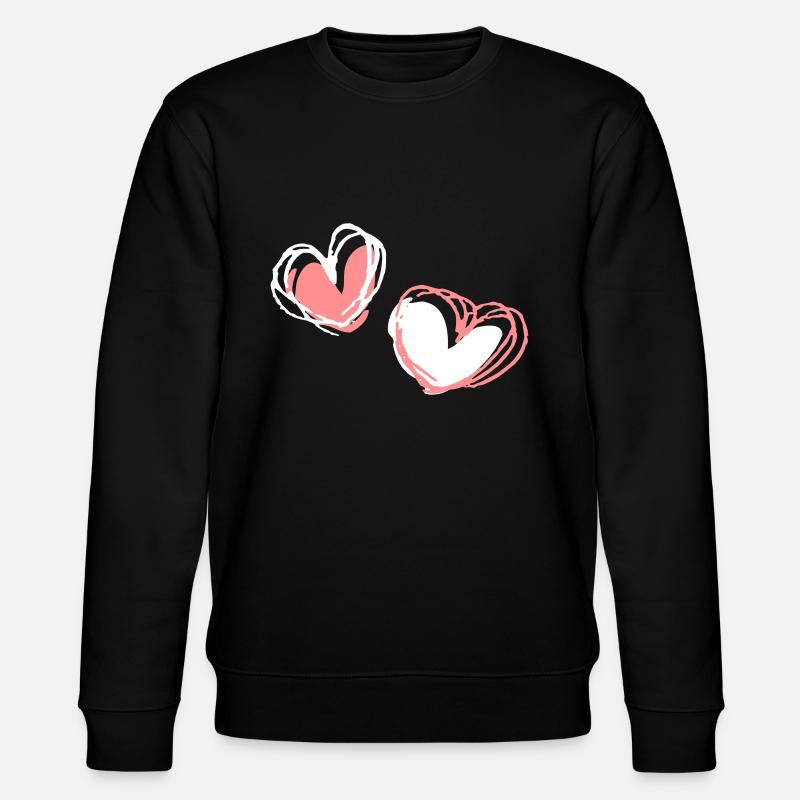 Two heart forms - Stanley/Stella CHANGER Unisex Organic Sweatshirt - black