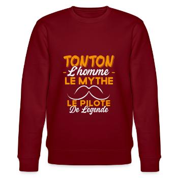 Tonton Le Pilote De Légende Cadeau Voiture Humour - Sweat bio CHANGER Stanley/Stella Unisexe - bordeaux - Devant - Nik (191cm) & Marisol (170cm)