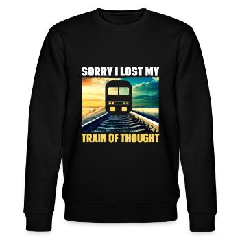 Zugführer Lokomotive Gleis Lustig Geschenkidee - Stanley/Stella Unisex Bio-Sweatshirt CHANGER  - Schwarz - Vorne - Nik (191cm) & Marisol (170cm)