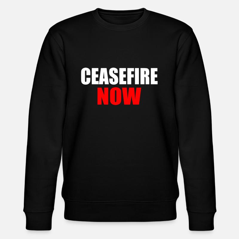 Ceasefire now - Stanley/Stella CHANGER Unisex Organic Sweatshirt - black
