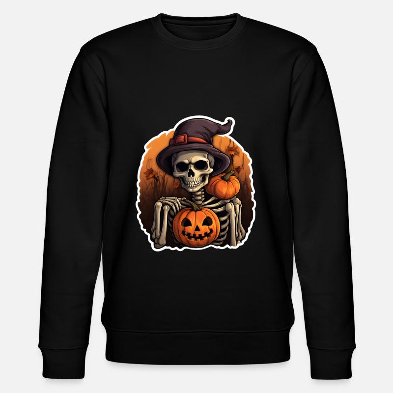 Skelett Halloween - Stanley/Stella Unisex Bio-Sweatshirt CHANGER  - Schwarz