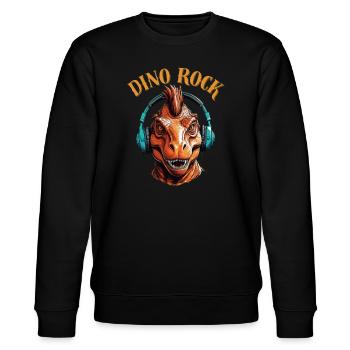 DINO ROCK - Stanley/Stella CHANGER Unisex Organic Sweatshirt - black - Front - Nik (191cm) & Marisol (170cm)