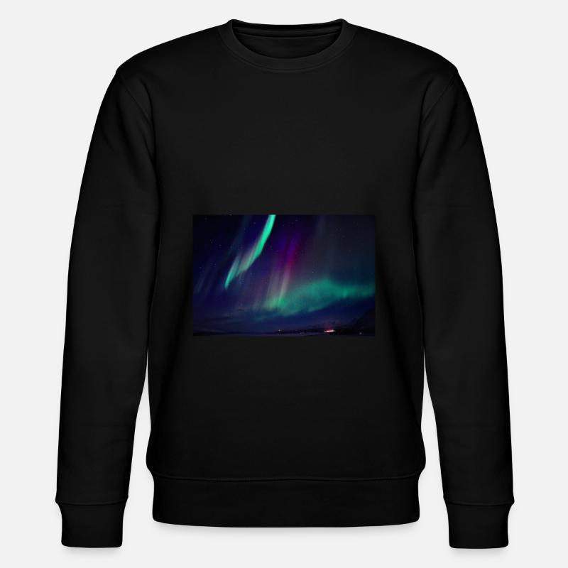 Abisko Schweden Nordlicht 2 - Stanley/Stella Unisex Bio-Sweatshirt CHANGER  - Schwarz