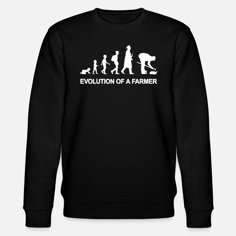 Evolution eines Landwirts - Stanley/Stella Unisex Bio-Sweatshirt CHANGER  - Schwarz