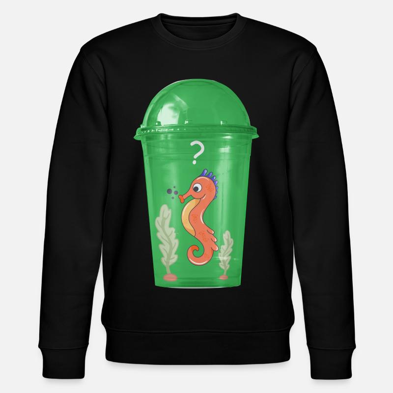 Seepferd im Becher - Stanley/Stella Unisex Bio-Sweatshirt CHANGER  - Schwarz