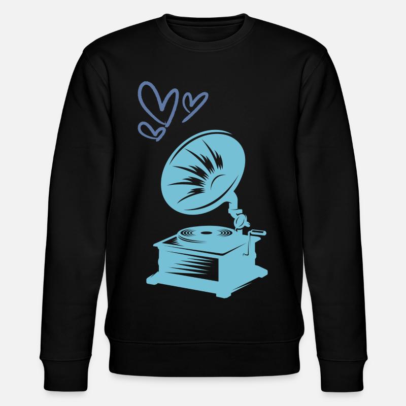Musik Grammophon Retro - Stanley/Stella Unisex Bio-Sweatshirt CHANGER  - Schwarz