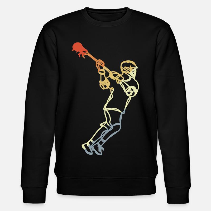 Lacrosse Spieler Retro - Stanley/Stella Unisex Bio-Sweatshirt CHANGER  - Schwarz