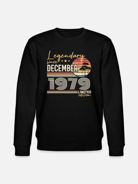 December 1979 46th Anniversary Gift - Stanley/Stella CHANGER Unisex Organic Sweatshirt - black