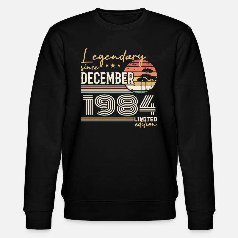41st Anniversary Gift December 1984 - Stanley/Stella CHANGER Unisex Organic Sweatshirt - black