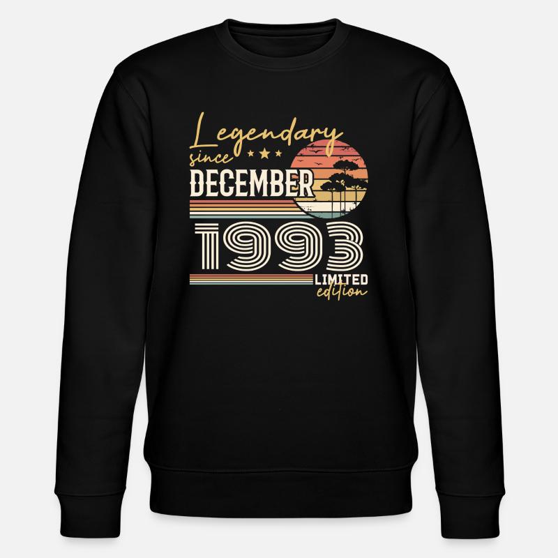 32nd Anniversary Gift December 1993 - Stanley/Stella CHANGER Unisex Organic Sweatshirt - black