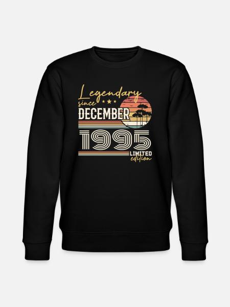 30th Anniversary Gift December 1995 - Stanley/Stella CHANGER Unisex Organic Sweatshirt - black