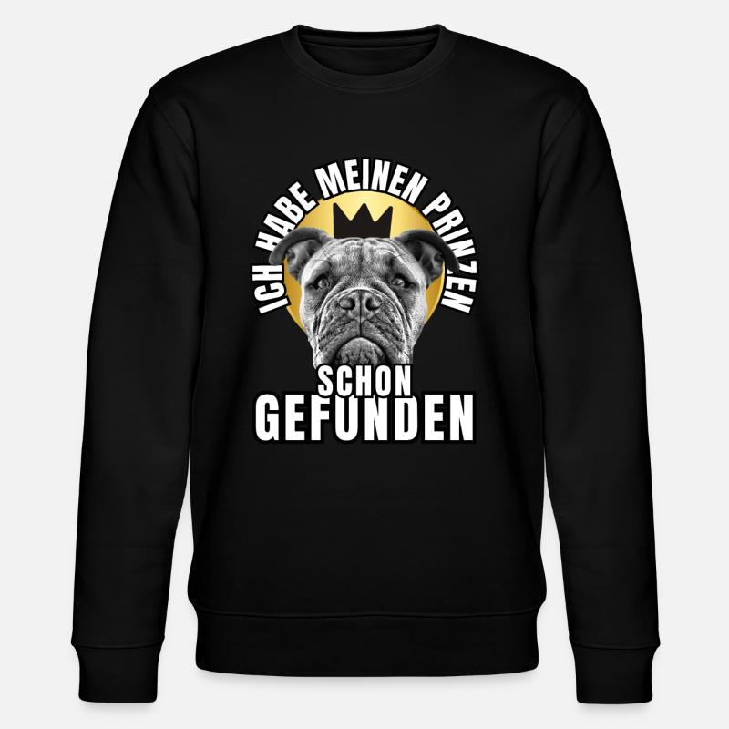 PRINCES FOUND - BULLDOG chien CHIENS - Sweat bio CHANGER Stanley/Stella Unisexe - noir