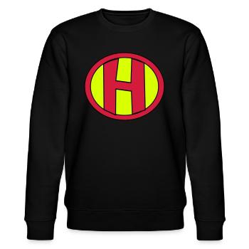Super, Superheld, Superheldin, Hero, H - Stanley/Stella Unisex Bio-Sweatshirt CHANGER  - Schwarz - Vorne - Nik (191cm) & Marisol (170cm)