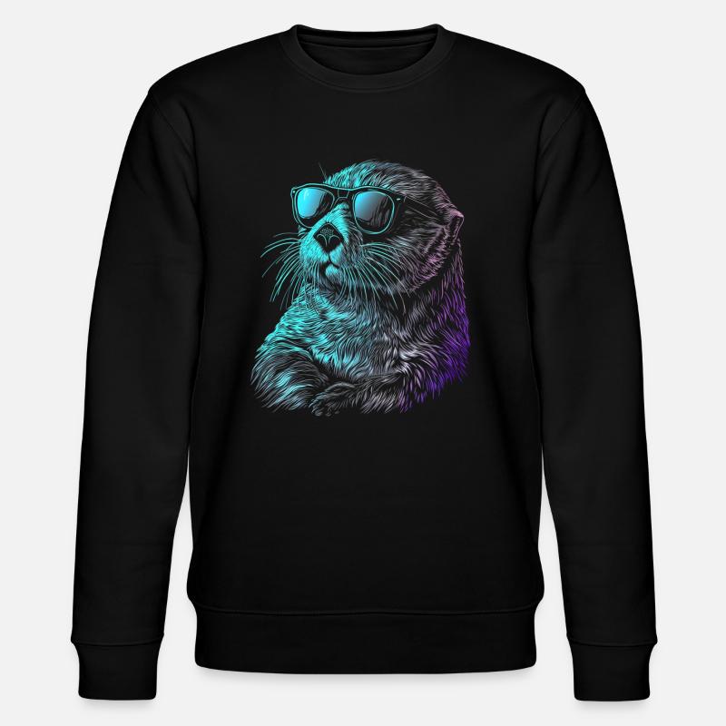 Otter Lustig Geschenk - Stanley/Stella Unisex Bio-Sweatshirt CHANGER  - Schwarz