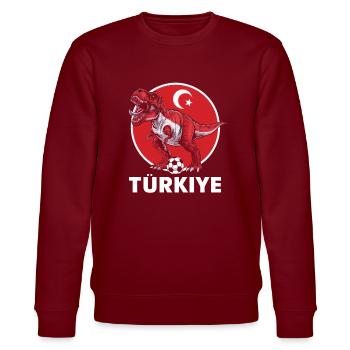 Turquie Dinosaure Football T-Rex Türkiye - Sweat bio CHANGER Stanley/Stella Unisexe - bordeaux - Devant - Nik (191cm) & Marisol (170cm)