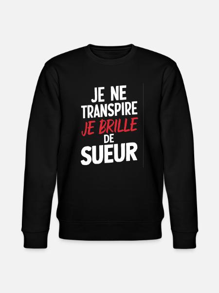 Jeg sveder ikke, jeg gløder med sved humor fitness - Stanley/Stella økologisk unisex-sweatshirt CHANGER  - sort