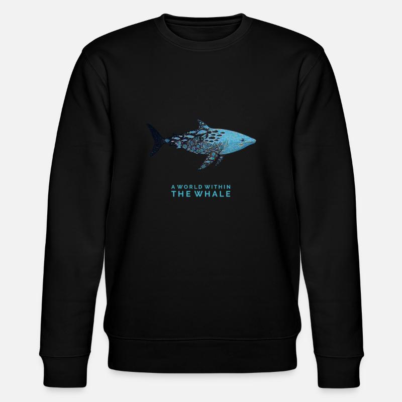 Wal mit Unterwasserwelt - Stanley/Stella Unisex Bio-Sweatshirt CHANGER  - Schwarz