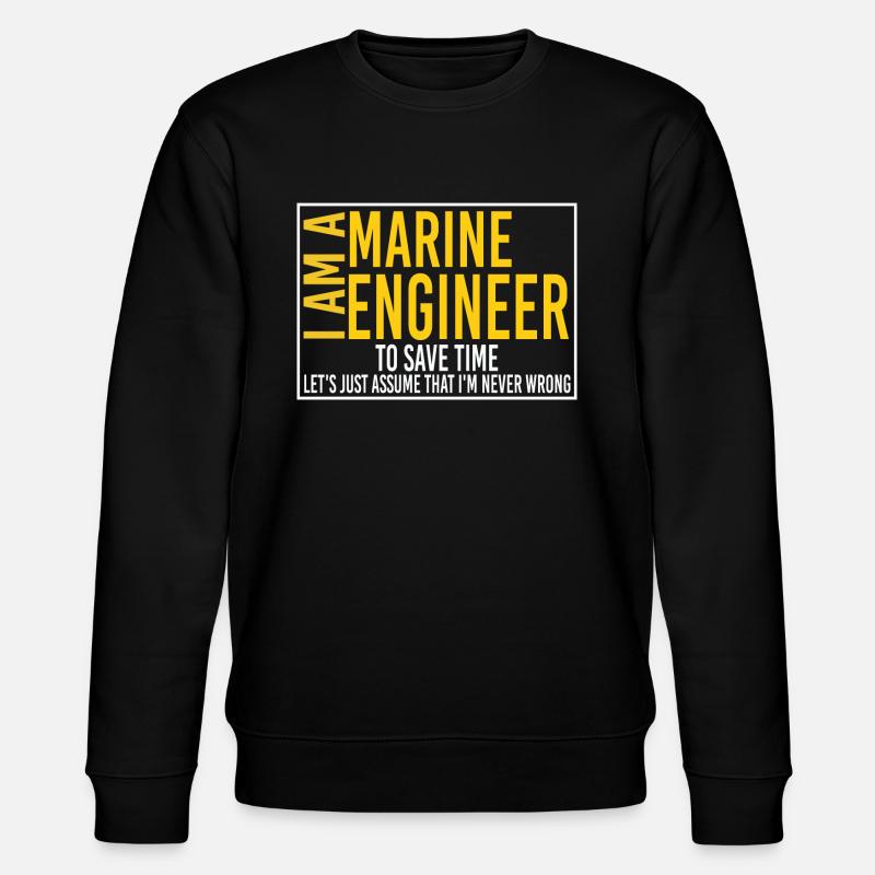 Marine engineer -funny electrical engineer - Stanley/Stella CHANGER Unisex Organic Sweatshirt - black