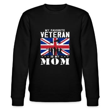 My Favorite Veteran Is My Mom - Stanley/Stella CHANGER Unisex Organic Sweatshirt - black - Front - Nik (191cm) & Marisol (170cm)