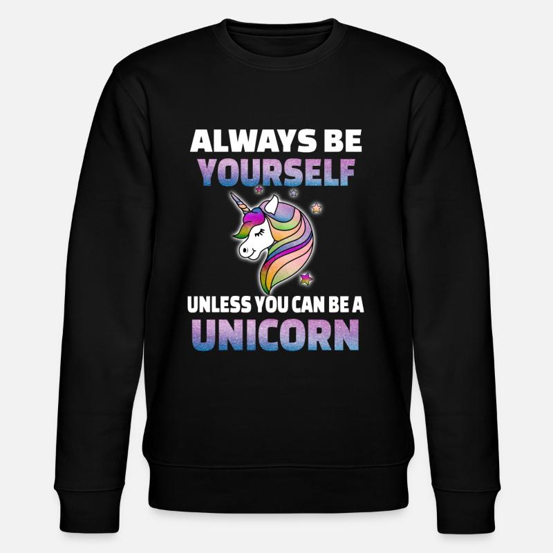 Einhorn sei du Selbst - Stanley/Stella Unisex Bio-Sweatshirt CHANGER  - Schwarz
