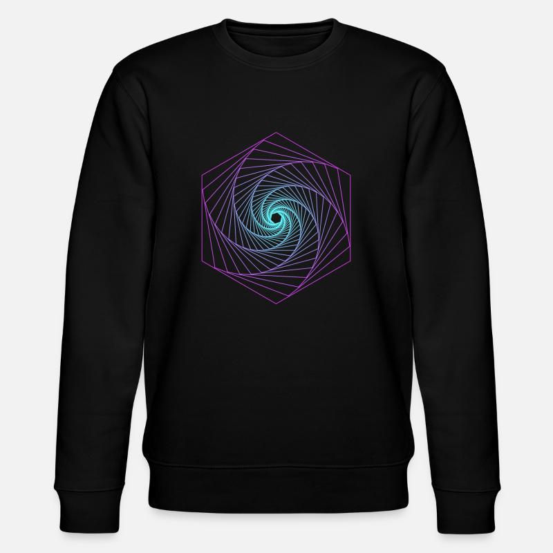 Heilige Geometrie Spiralle - Stanley/Stella Unisex Bio-Sweatshirt CHANGER  - Schwarz