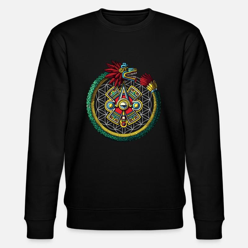 Quetzalcoatl Aztec Ouroboros - Stanley/Stella Unisex Bio-Sweatshirt CHANGER  - Schwarz