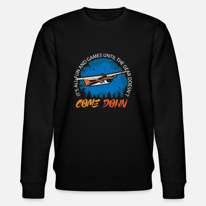 Pilot Captain Pilot Glider - Stanley/Stella CHANGER Unisex Organic Sweatshirt - black