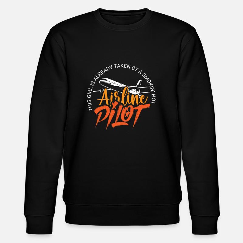 Pilot Captain Pilot Glider - Stanley/Stella CHANGER Unisex Organic Sweatshirt - black