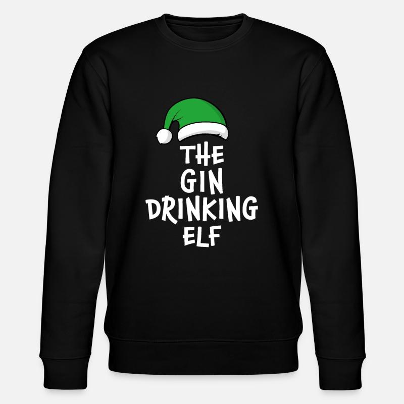 Der Gin Trinkelf - Stanley/Stella Unisex Bio-Sweatshirt CHANGER  - Schwarz