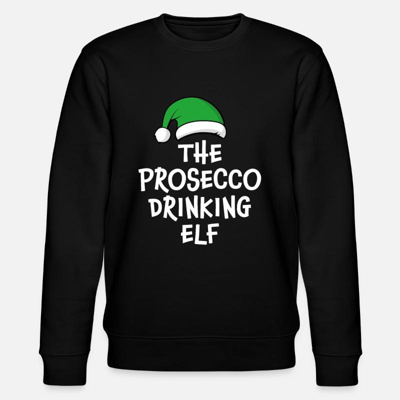 Der Prosecco-Trinkelf - Stanley/Stella Unisex Bio-Sweatshirt CHANGER  - Schwarz