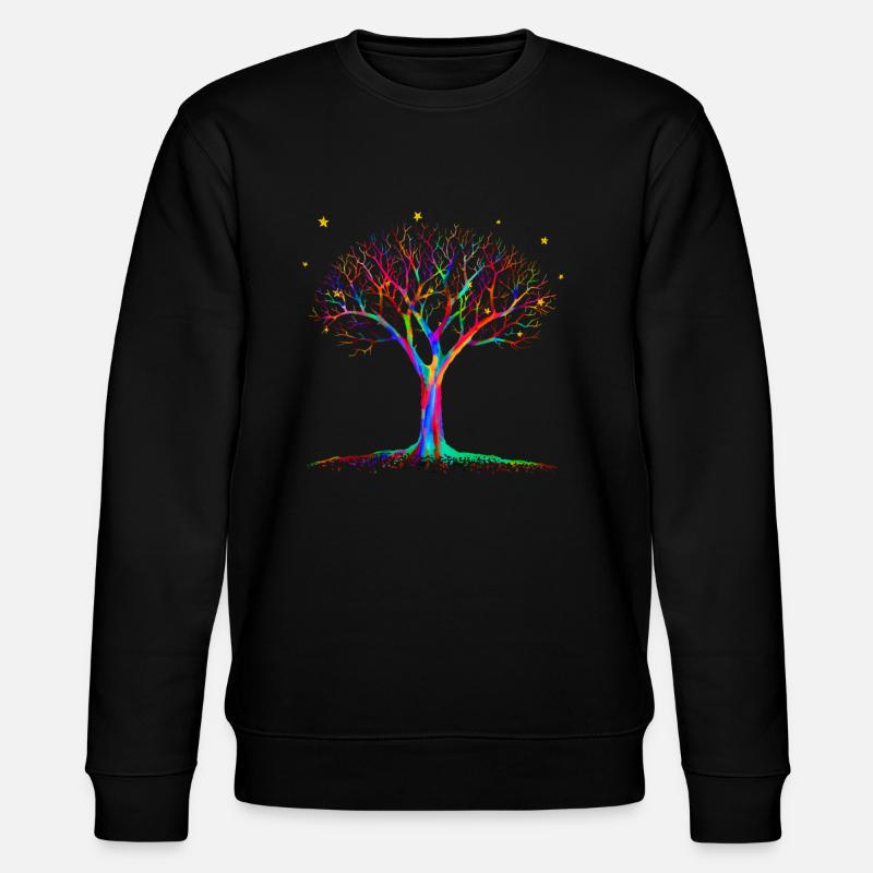 Magischer Baum - Psychedelische Kunst - Stanley/Stella Unisex Bio-Sweatshirt CHANGER  - Schwarz