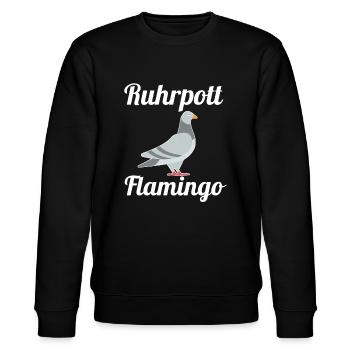 Ruhrpott Flamingo Taube Vogel Ruhrgebiet Humor - Stanley/Stella Unisex Bio-Sweatshirt CHANGER  - Schwarz - Vorne - Nik (191cm) & Marisol (170cm)
