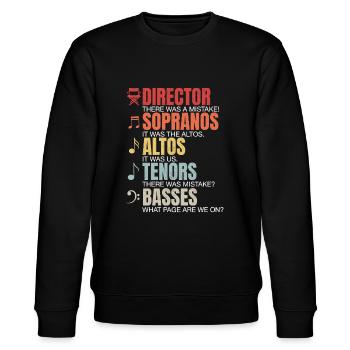Musikdirektor Musik Chorleiter Dirigent Orchester - Stanley/Stella Unisex Bio-Sweatshirt CHANGER  - Schwarz - Vorne - Nik (191cm) & Marisol (170cm)